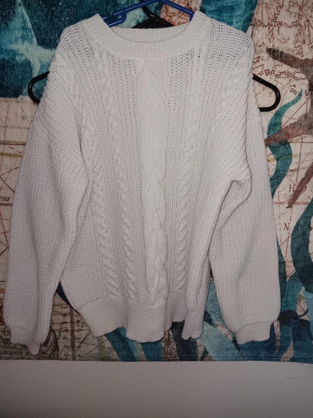 Cat & Jack Cream Cable-Knit Crewneck Sweater